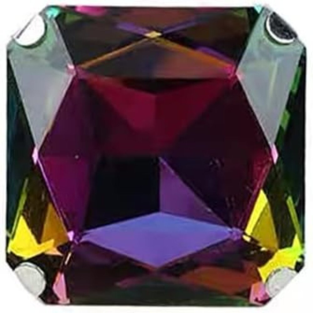 Colorful Exaggerated Large Square Rhinestone Stat… - image 1